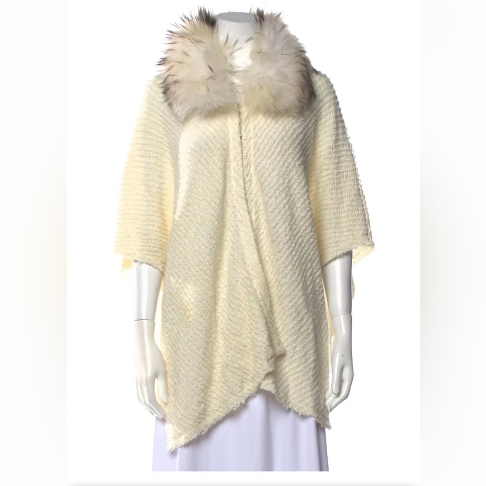 Alice and Olivia fox fur wool cardigan